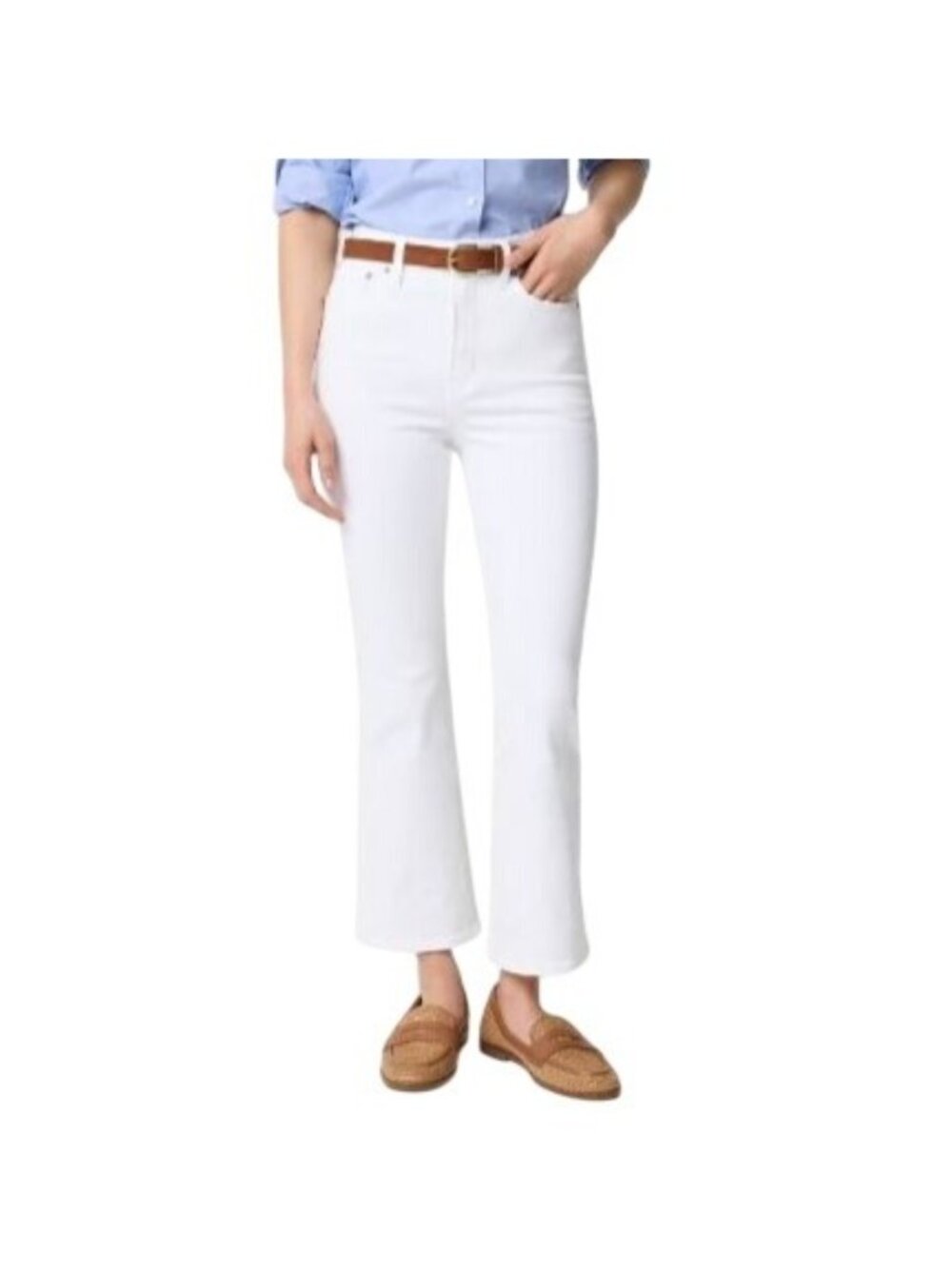 NWT J.Crew Factory Ankle Flare Jean Sz 29 White Signature Stretch Hi Rise CQ509